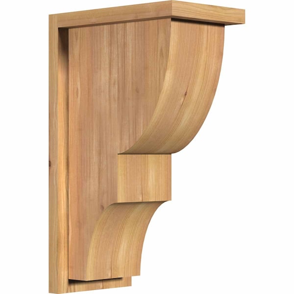 Ekena Millwork Ridgewood Smooth Corbel w/Backplate, Western Red Cedar, 7 1/2"W x 12"D x 20"H COR08X12X20RID01SWR - main